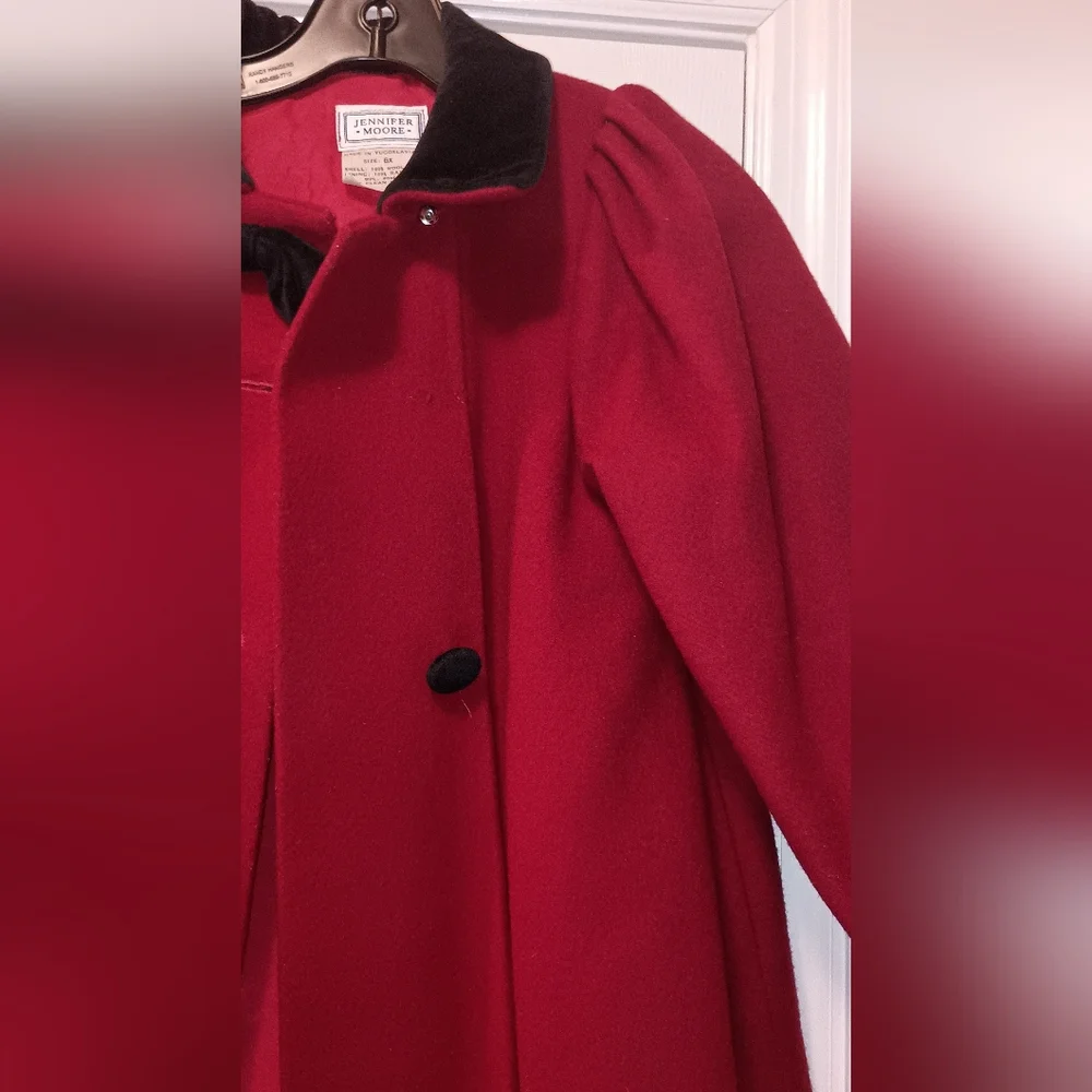 Jennifer Moore Vintage girls Red Black Dress Coat Hat 6x